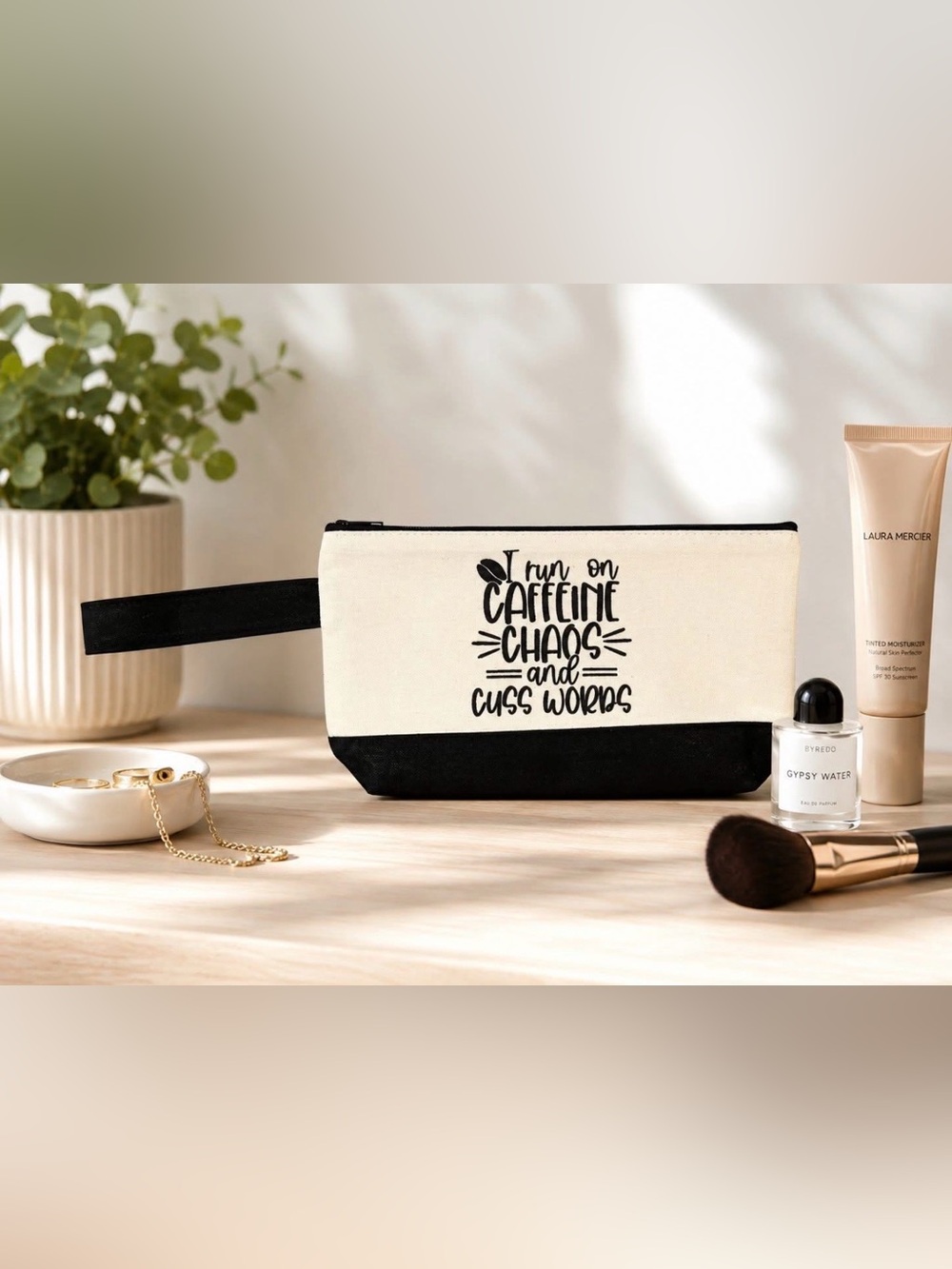 NWT Carry It Cute – Canvas Makeup & Cosmetic Bag